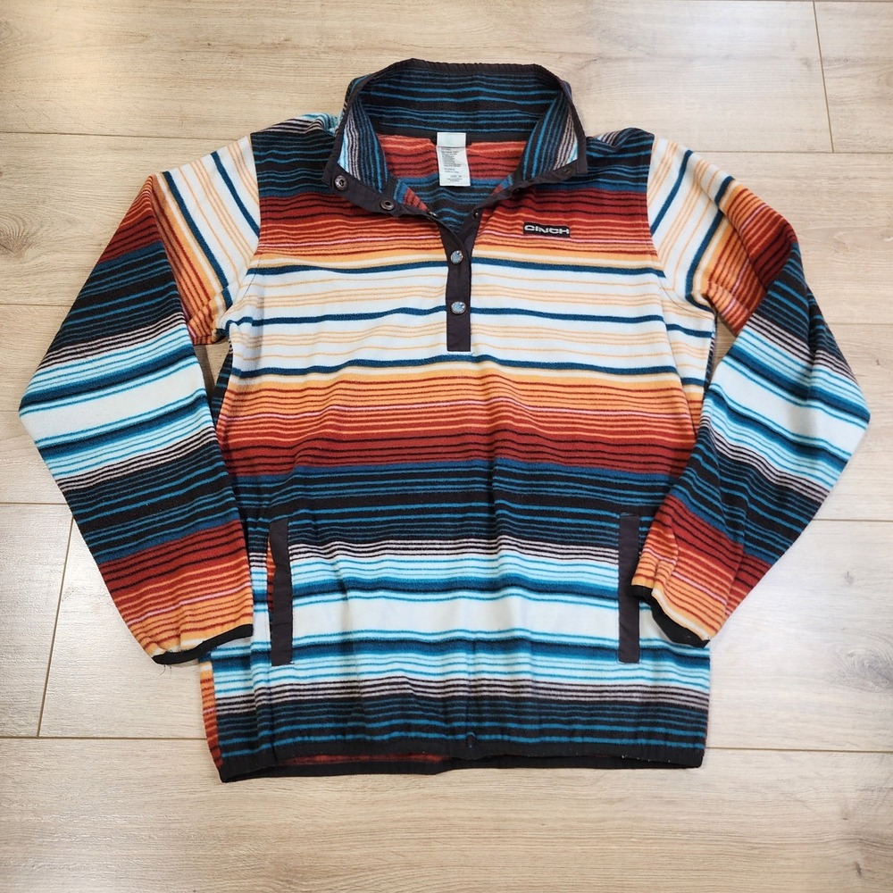 Cinch Jacket Mens Medium Multicolor Fleece Southwestern Striped Cowboy Rancher